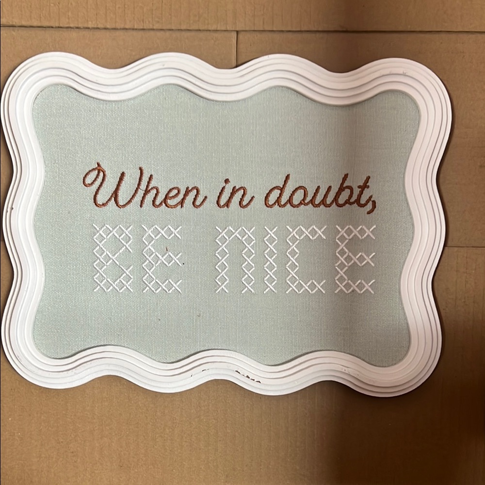Decorative Wall Art with Inspirational Quote When in‎ doubt be nice